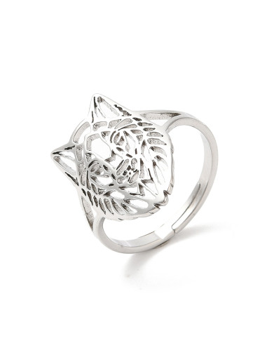 AA241 Anillo Lobo, plateado