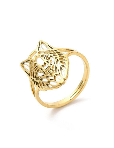 AA242 Anillo Lobo, dorado