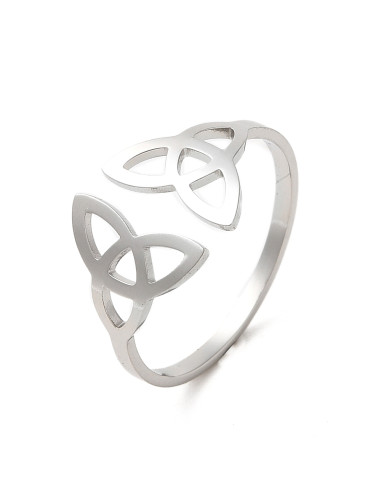 AA248 Anillo Doble Triqueta, plateado