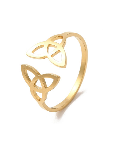 AA249 Anillo Doble Triqueta, dorado