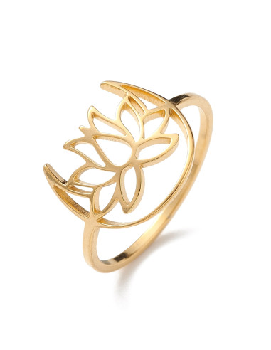 AA253 Anillo Flor de Loto, dorado