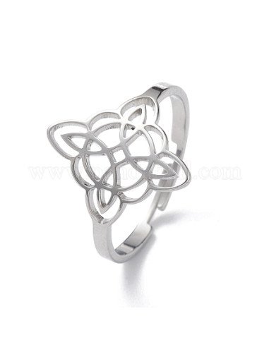 AA254 Anillo Nudo de Bruja Doble,...