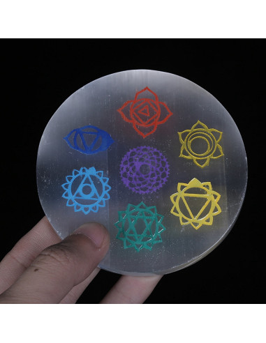 Placa carga de Selenita, 7 chakras -...