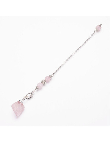 BT241 - Péndulo piedra bruta Cuarzo Rosa