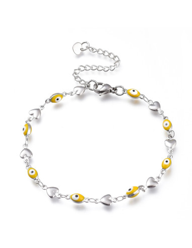 AT053 - Pulsera Ojo Turco Amarillo y...